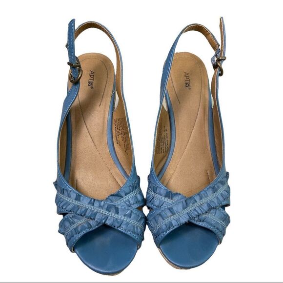 Apt. 9 Slingback Open Toe Wedge Cork Heel Sandals - Picture 2 of 10